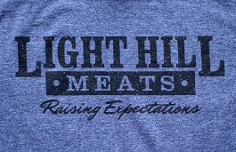 Light Hill Meats Raising Expectations T-Shirt - Heather Blue