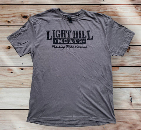 Light Hill Meats Raising Expectations T-Shirt - Charcoal Gray