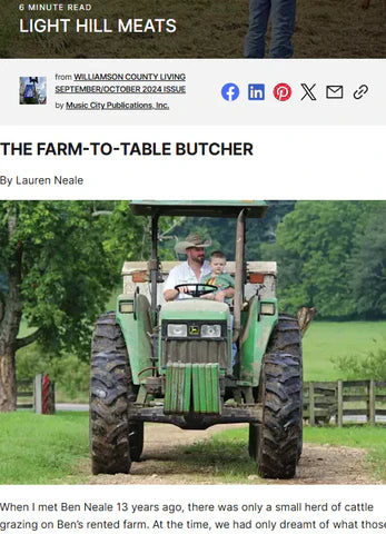 Light Hill Meats featured in the 2024 “foodie” issue of the Maury County Living Magazine