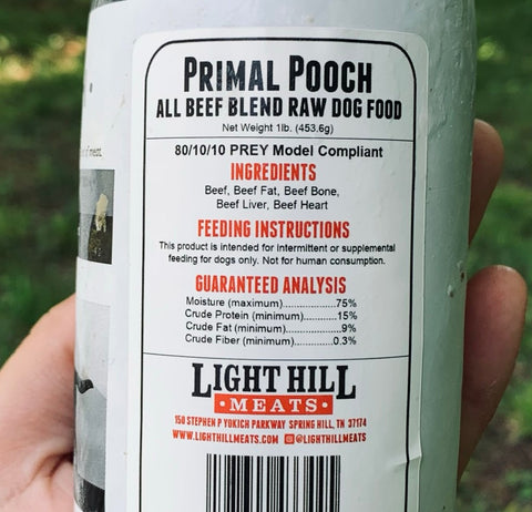 Primal Pooch - Raw Dog Food Beef Blend - 1lb