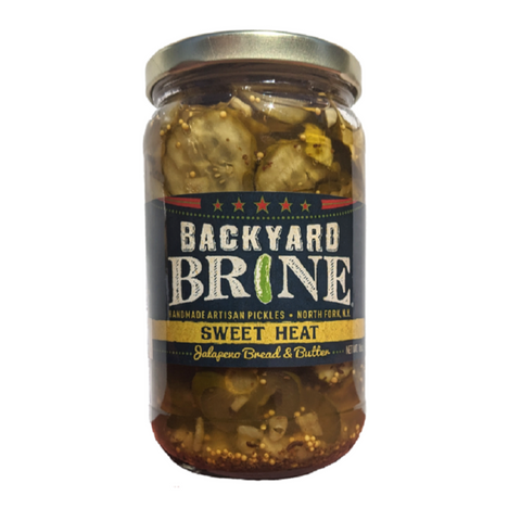 Backyard Brine - Sweet Heat - Jalapeno Bread & Butter Pickles, 16 oz