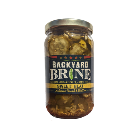Backyard Brine - Sweet Heat - Jalapeno Bread & Butter Pickles, 16 oz