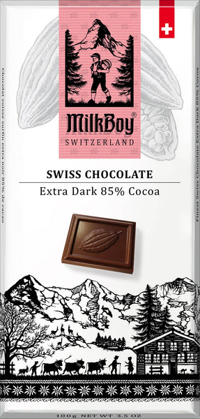 Milkboy Swiss Chocolates - Extra Dark 85% Cocoa 3.5oz