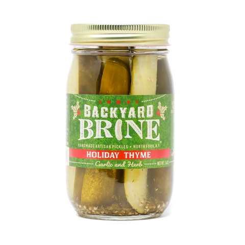 Backyard Brine - Holiday Thyme - Garlic and Herb Pickles, 16 oz