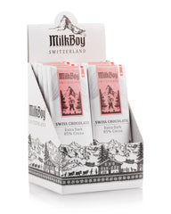 Milkboy Swiss Chocolates - 1.4oz Extra Dark 85% Cocoa Snack Size Bars - Exp. 11/2023