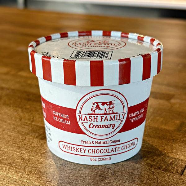 Whiskey Chocolate Chunk Ice Cream - Nash Family Creamery 8 OZ