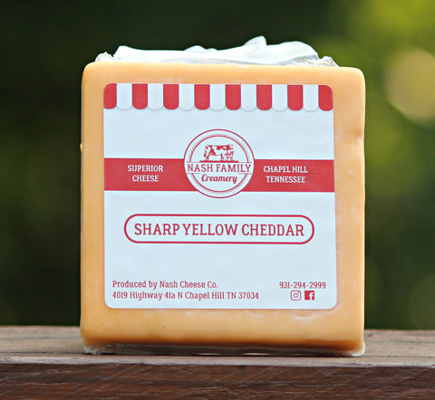 Sharp Yellow Cheddar Cheese- Nash Family Creamery