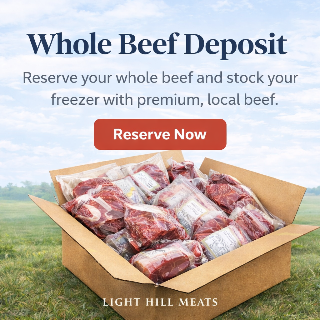 box of beef meat cuts for a whole beef deposit